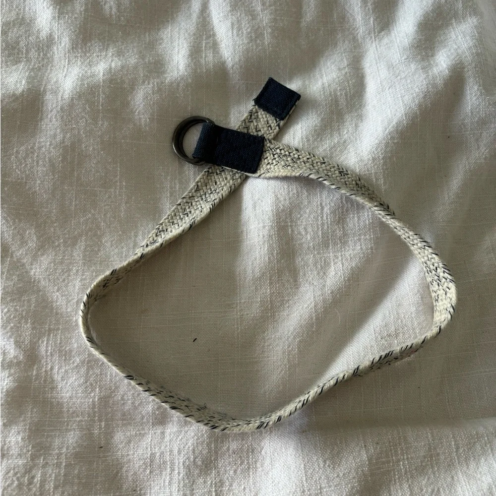 H&M toddler boy belt blue ivory